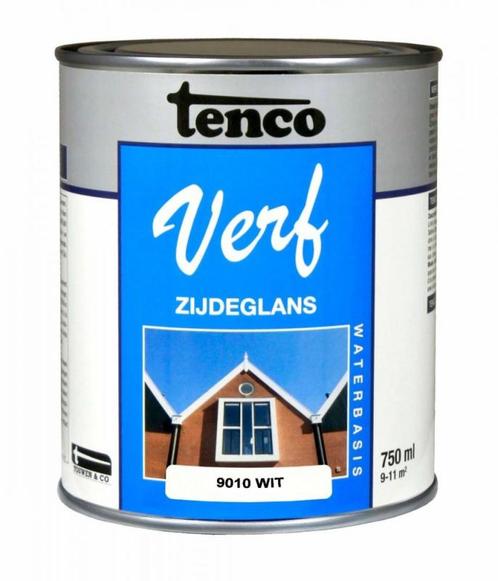 Tenco Verf Wit Ral 9010 Zijdeglans Waterbasis 750 ml, Doe-het-zelf en Verbouw, Verf, Beits en Lak, Nieuw, Ophalen of Verzenden