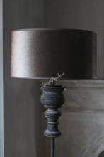Velvet cilinder lampenkap Zinc taupe 36 cm, Huis en Inrichting, Lampen | Lampenkappen, Ophalen of Verzenden, Nieuw