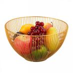 Relaxdays metalen fruitschaal, rond, open design, 14 x 25, Verzenden, Nieuw