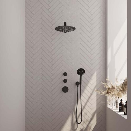 Thermostatisch Inbouwdoucheset Brauer Black 30cm Hoofddouche, Doe-het-zelf en Verbouw, Sanitair, Kraan, Nieuw, Ophalen of Verzenden