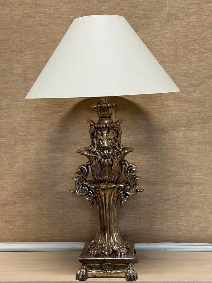 Tafellamp Griffon Zilverkleurig, Huis en Inrichting, Lampen | Tafellampen, Zo goed als nieuw, Metaal, 75 cm of meer, Ophalen