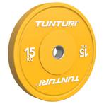 Tunturi Platinum Bumper Plate Yellow, 15kg, Verzenden, Nieuw