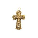 Gouden antieke hanger van een kruis met corpus | INRI, Ophalen of Verzenden, Gebruikt, Goud, Overige merken