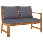 vidaXL Tuinbank met donkergrijs kussen 114,5 cm massief, Tuin en Terras, Tuinsets en Loungesets, Verzenden, Nieuw, Textileen