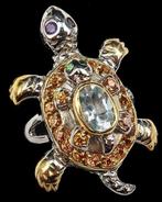 Aquamarijn - Zilver, Saffier, aquamarijn, amethist -