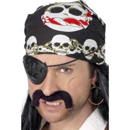 Bandana met doodshoofden - Piraten hoeden, Hobby en Vrije tijd, Feestartikelen, Ophalen of Verzenden