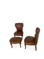 Fauteuil (3) - Hout, Synthetisch leder