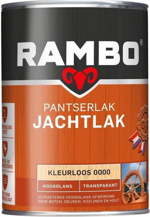 Rambo Pantser Jachtlak Transparant Hoogglans 1,25L, Doe-het-zelf en Verbouw, Verf, Beits en Lak, Nieuw, Verzenden