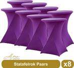 Statafelrok Paars 80 cm - Set van 8 - Stretch - Feest, Kinderen en Baby's, Speelgoed | Actiefiguren, Ophalen of Verzenden, Nieuw
