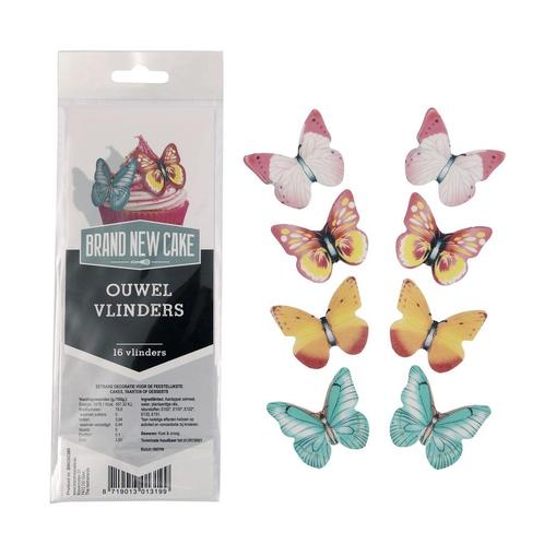 BrandNewCake Ouwel Vlinders Assortiment 16st., Hobby en Vrije tijd, Taarten en Cupcakes maken, Nieuw, Verzenden