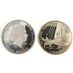 Bahamas, Cookeilanden. 2 Proof Coins (Silver 2 Dollar Coin +, Postzegels en Munten