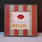 Valentijnscadeau fotolijst frame met Franse tekst Bisou, Ophalen of Verzenden, Nieuw