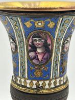 Antiek Qajar tijdperk emaille op koperen waterpijp -, Antiek en Kunst