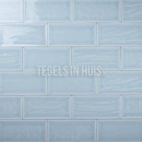 Wandtegel artic handvormlook 10x20cm licht blauw wandtegel, Doe-het-zelf en Verbouw, Tegels, Wandtegels, Nieuw, 10 m² of meer