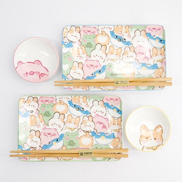 Sushiset Kawaii Animals – Tokyo Design Studio, Huis en Inrichting, Keuken | Servies, Overige typen, Nieuw, Porselein, Overige stijlen