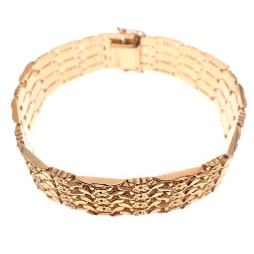 18 Krt. Vintage dames armband; Exclusief | 21 cm, Sieraden, Tassen en Uiterlijk, Armbanden, Overige kleuren, Gebruikt, Goud, Ophalen of Verzenden