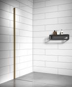 Douchewand Florida 40 x 200 cm Goud – Transparant Glas, Verzenden, Nieuw, Douche