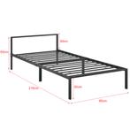 Stalen bed Imatra bedframe met bedbodem 90x200 cm zwart