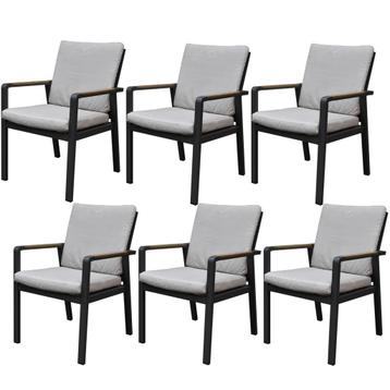 Set van 6 Lola dining tuinstoelen aluminium antraciet beschikbaar voor biedingen