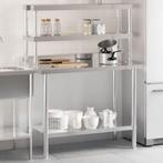vidaXL Keukenwerktafel met bovenschap 110x55x150 cm, Verzenden