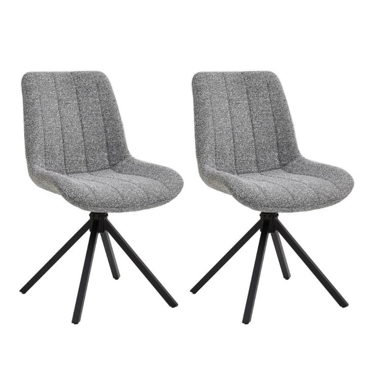 Set van 2 Eetkamerstoelen – Antraciet – Vergaderstoelen –, Huis en Inrichting, Stoelen, Ophalen of Verzenden