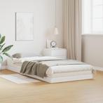 vidaXL Vloerbedframe massief grenenhout 90x220 cm, Huis en Inrichting, Slaapkamer | Bedden, Verzenden, Nieuw, Wit, Hout