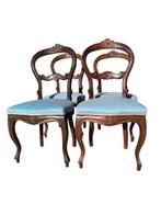 Stoel (4) - Hout, Textiel - Luigi Filippo, Antiek en Kunst