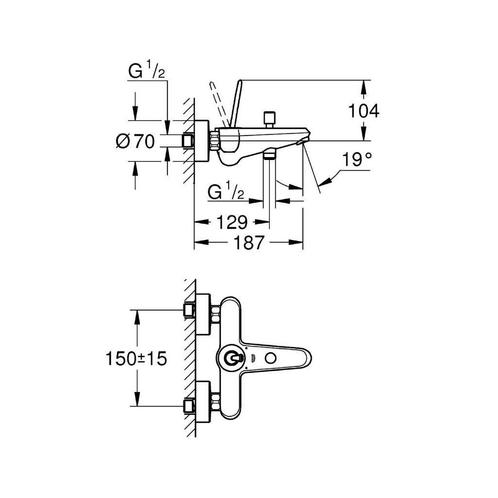 Eurodisc Joystick Badkraan Met Omstel Met Koppelingen Chroom, Doe-het-zelf en Verbouw, Sanitair, Ophalen of Verzenden