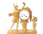 Bronzen vuurvergulde schouwpendule, ca. 1820-1830, Gebruikt