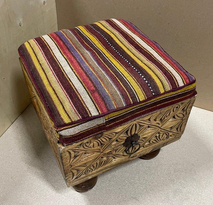 Kelim poef met opbergruimte - handgeweven - ongebruikt - wol, Huis en Inrichting, Stoffering | Tapijten en Kleden