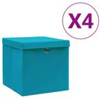 vidaXL Opbergboxen met deksel 4 st 28x28x28 cm babyblauw, Huis en Inrichting, Verzenden, Nieuw