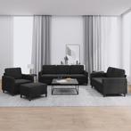vidaXL 4-delige Loungeset fluweel zwart, Verzenden, Nieuw, Vierpersoons of meer, Stof