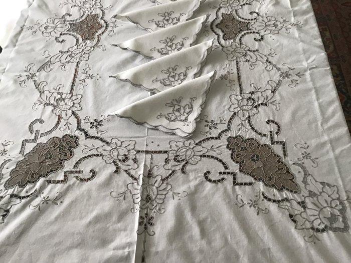 Tafelkleed - 251 cm - 170 cm - Verfijde tafelkleed, Antiek en Kunst, Antiek | Kleden en Textiel