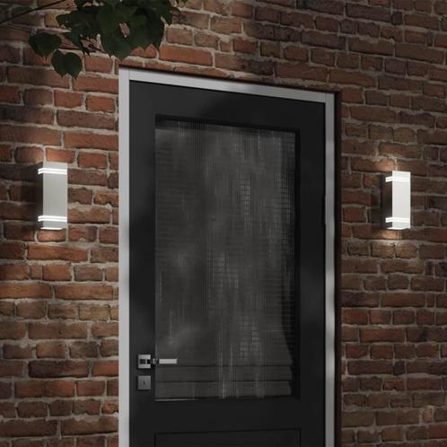vidaXL Buitenwandlamp roestvrij staal zilverkleurig, Tuin en Terras, Buitenverlichting, Nieuw, Verzenden