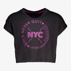 Osaga meisjes cropped sport T-shirt zwart/roze maat 116, Verzenden, Nieuw