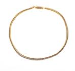 Exclusief; 18 Krt. Gouden vossenstaart schakel collier |..., Ophalen of Verzenden, Gebruikt, Overige kleuren, Goud
