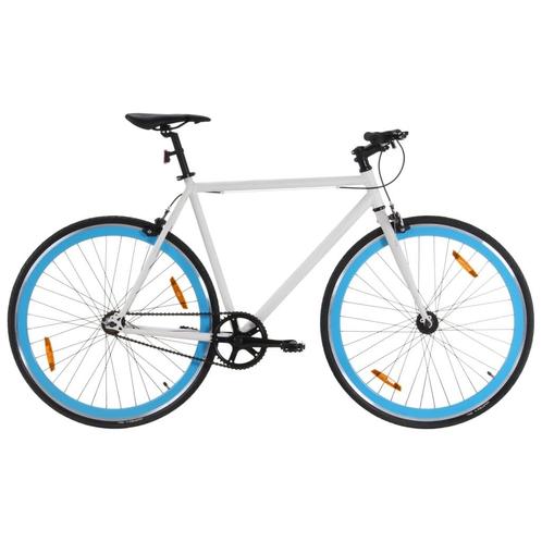 vidaXL Fiets met vaste versnelling 700 c 59 cm wit en blauw, Fietsen en Brommers, Fietsen | Racefietsen, Nieuw, Verzenden
