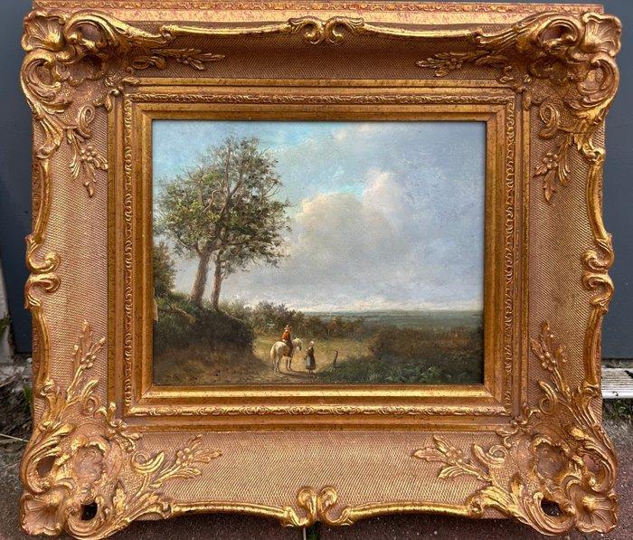 F.H Sijpkens (1813-1860), Toegeschreven aan - Ontmoeting op, Antiek en Kunst, Kunst | Schilderijen | Klassiek