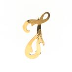 Gouden letter broche; letter J (vintage, letter L) (vintage), Sieraden, Tassen en Uiterlijk, Broches, Ophalen of Verzenden, Gebruikt