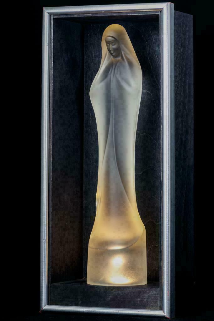Verlichting Led onder glas objecten Madonna etc. vele vormen, Antiek en Kunst, Antiek | Glas en Kristal, Ophalen of Verzenden