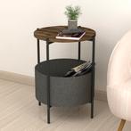 [en.casa] Bijzettafel Hofors 60xØ43 cm eiken antiek antracie