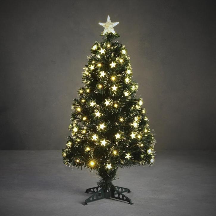 Mercury Kunstkerstboom met Fibre Optic Verlichting - H90 x Ø, Diversen, Kerst, Nieuw, Verzenden