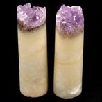 Ametista Druzy Cilinder Oorbellen maken sieraden. - Hoogte:
