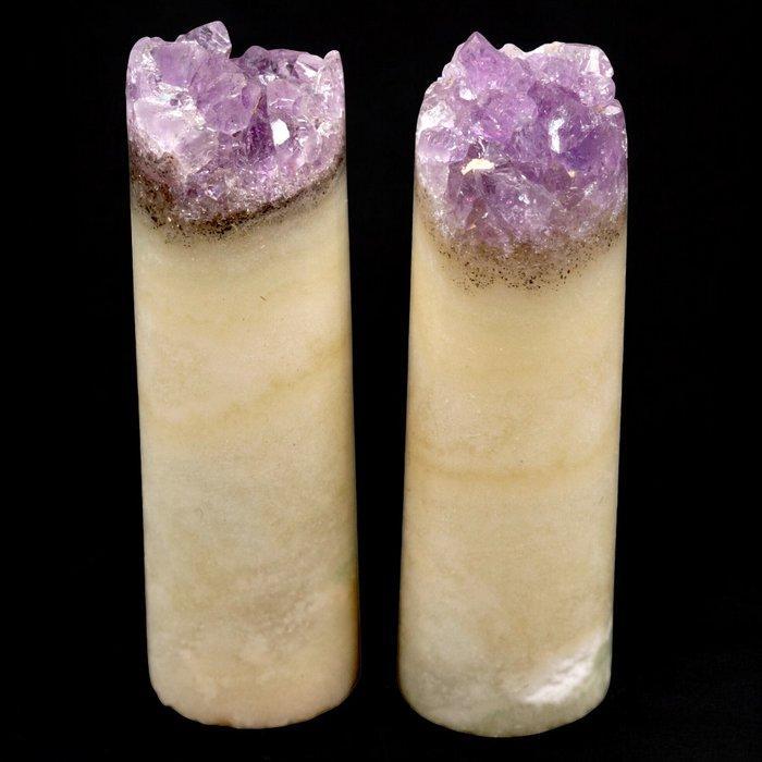 Ametista Druzy Cilinder Oorbellen maken sieraden. - Hoogte:, Antiek en Kunst, Curiosa en Brocante