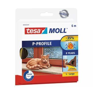 Tochtstrip | Tesa | 6 meter (P-profiel, Zelfklevend, Bruin), Doe-het-zelf en Verbouw, Isolatie en Afdichting, Nieuw, Verzenden