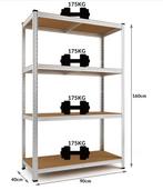 Stellingkast boutloos 160x90x40cm max 700kg (Meubelen), Huis en Inrichting, Kasten | Televisiemeubels, Verzenden, Nieuw