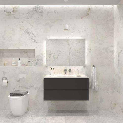 Badkamermeubelset Gliss Hermes 100 cm Mat Zwart, Doe-het-zelf en Verbouw, Sanitair, Bad, Nieuw, Ophalen of Verzenden