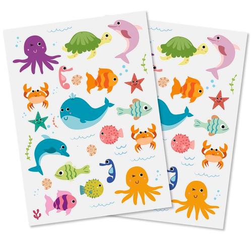Stickers - Zeeleven Cartoon - Scrapbook Hobby DIY - 2 Sticke, Hobby en Vrije tijd, Stickers en Plaatjes, Nieuw, Ophalen of Verzenden