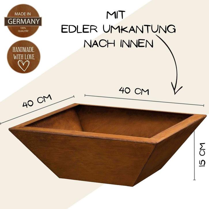 Roest decoratieve plantenbak | 40 x 40 cm diepte 15 cm| met, Huis en Inrichting, Woonaccessoires | Wanddecoraties, Nieuw, Verzenden