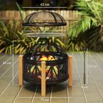 2-in-1 Vuurkorf Ø75 X 58 Cm Vuurplaats Met Vonkenscherm, Poo, Tuin en Terras, Onkruidbranders, Verzenden, Nieuw